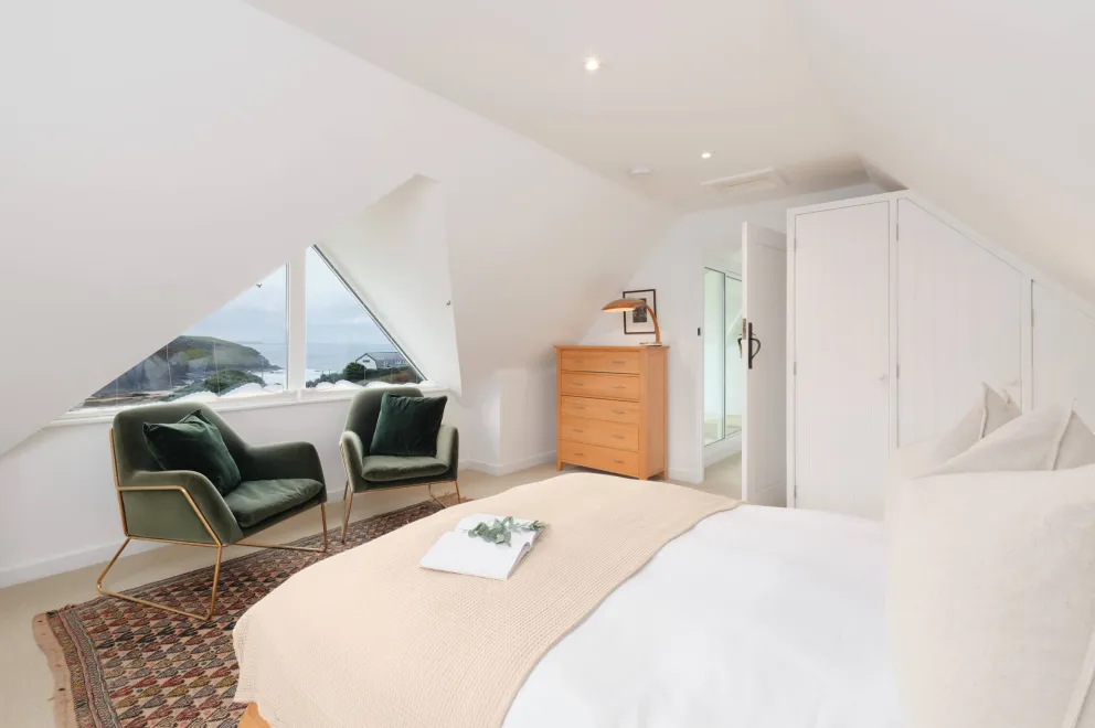 Bedroom with neutral interiors