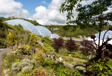 The Eden Project biomes in North Cornwall